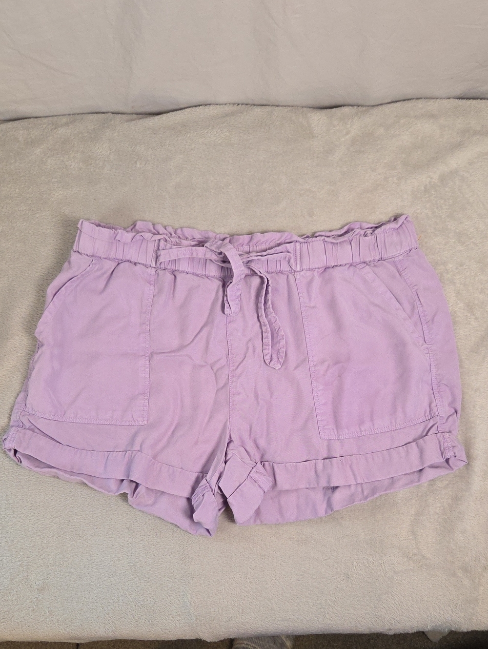 aerie Lavender High-rise Paper Bag Shorts Size M EUC